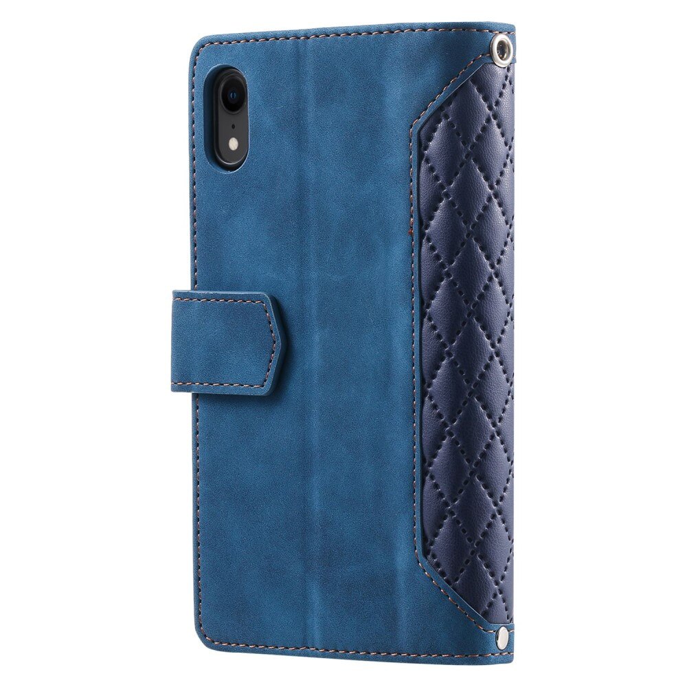 iPhone Xr Portemonnee tas Quilted Blauw