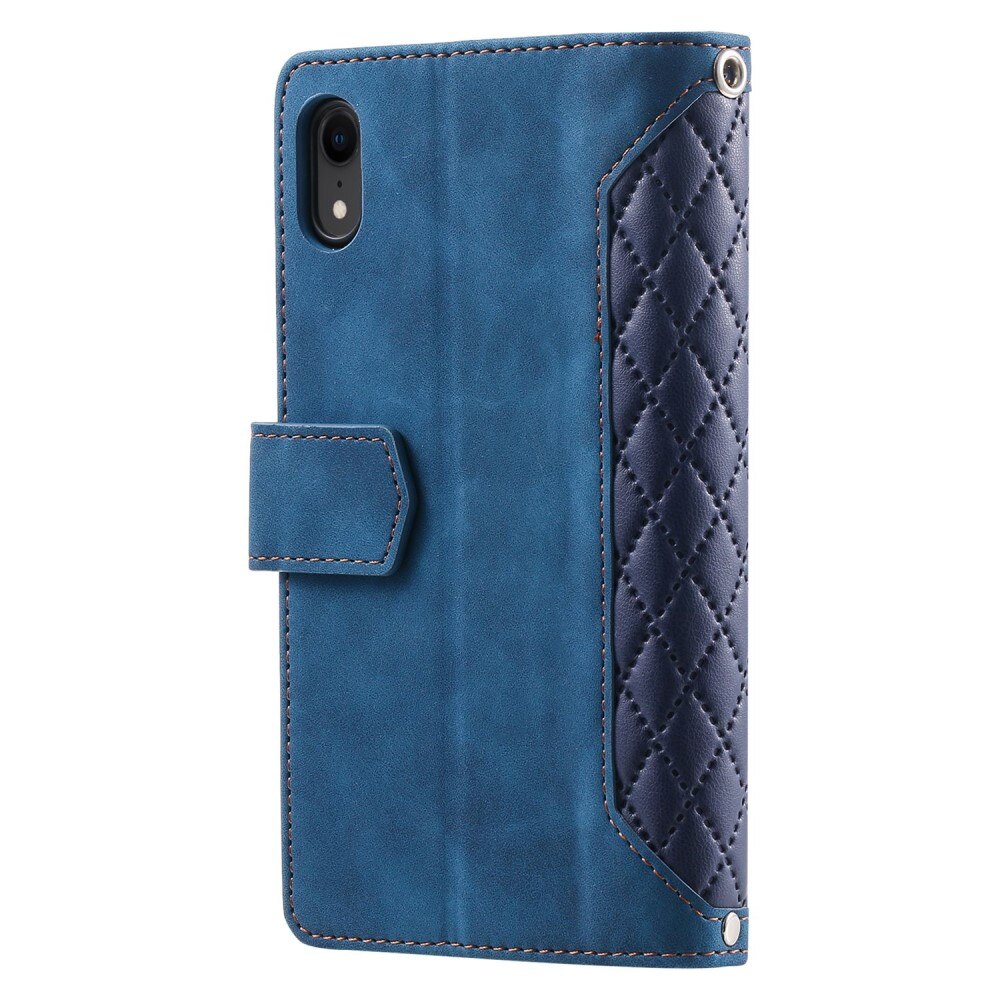 iPhone XR Portemonnee tas Quilted Blauw