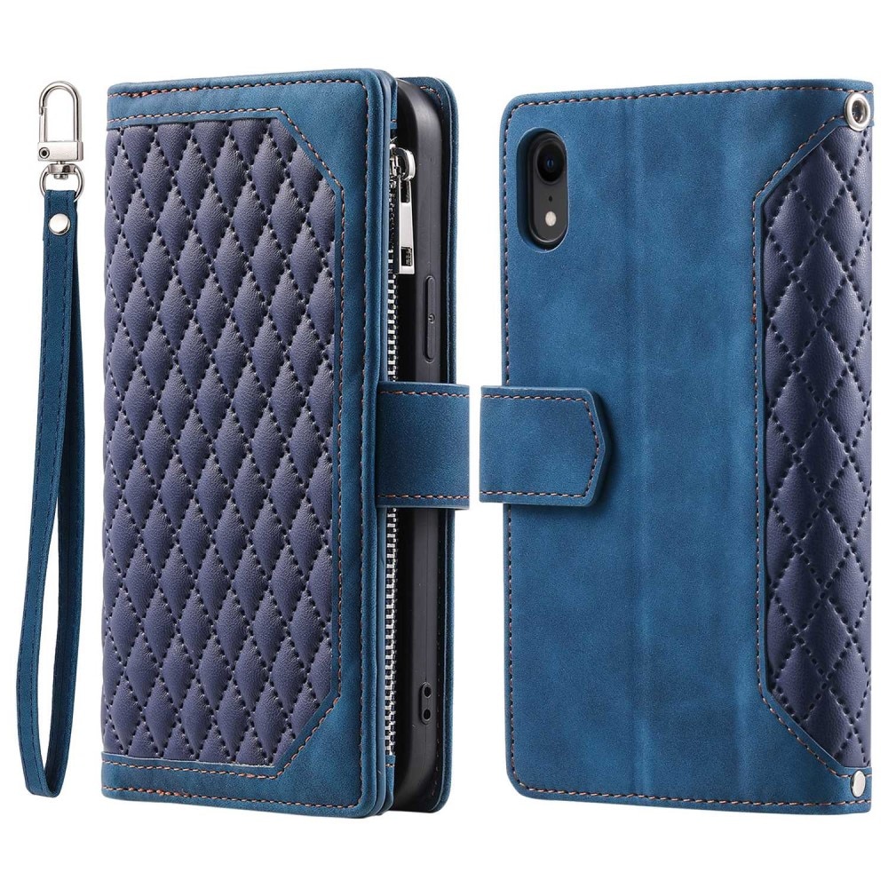 iPhone XR Portemonnee tas Quilted Blauw