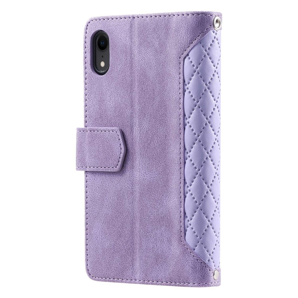 iPhone XR Portemonnee tas Quilted Paars