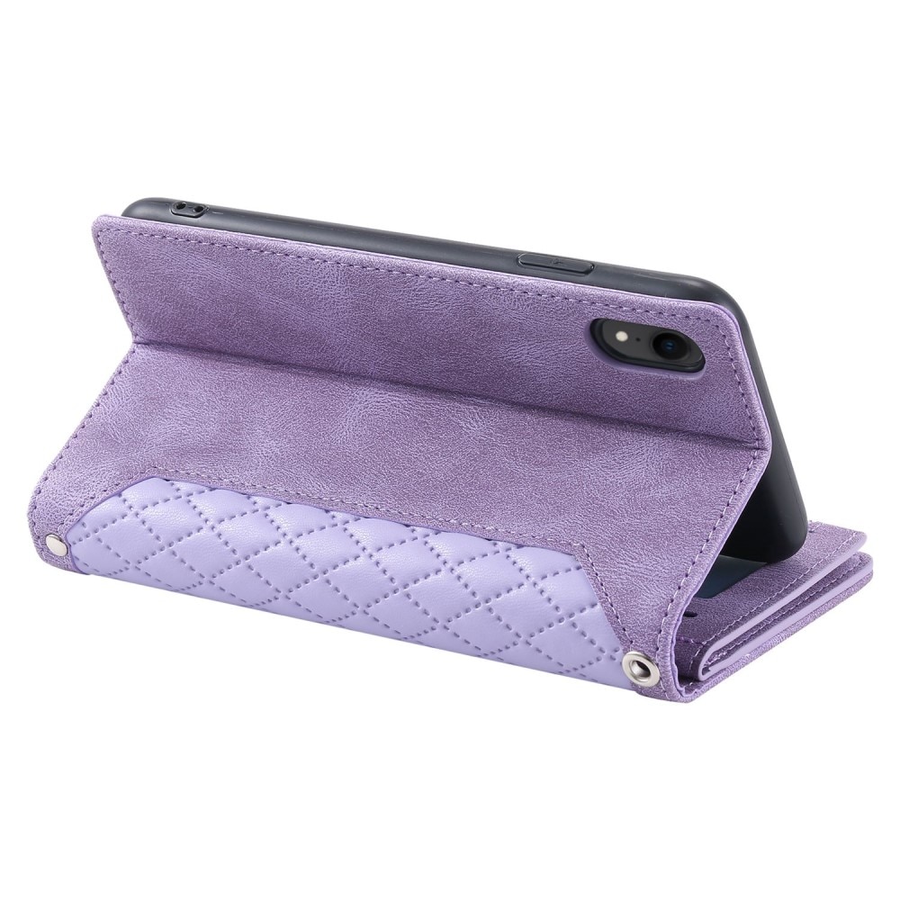 iPhone Xr Portemonnee tas Quilted Paars