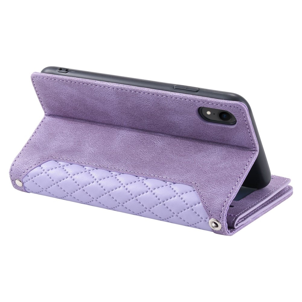 iPhone XR Portemonnee tas Quilted Paars