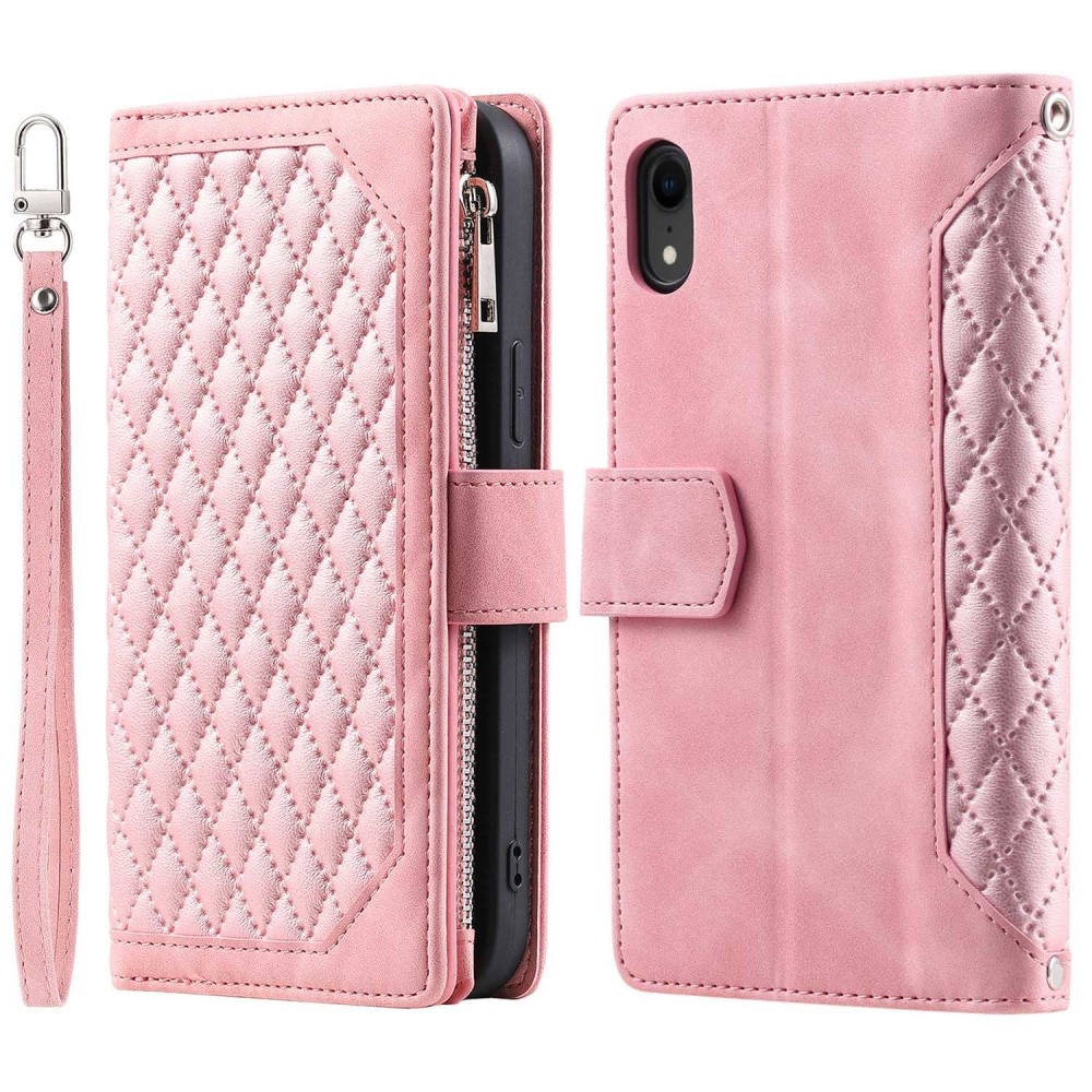 iPhone XR Portemonnee tas Quilted Roze