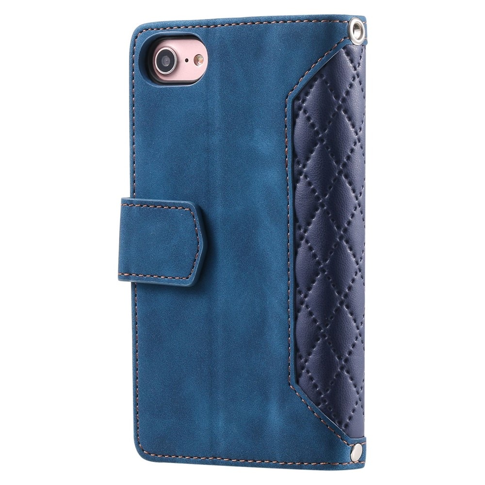 iPhone SE (2022) Portemonnee tas Quilted blauw