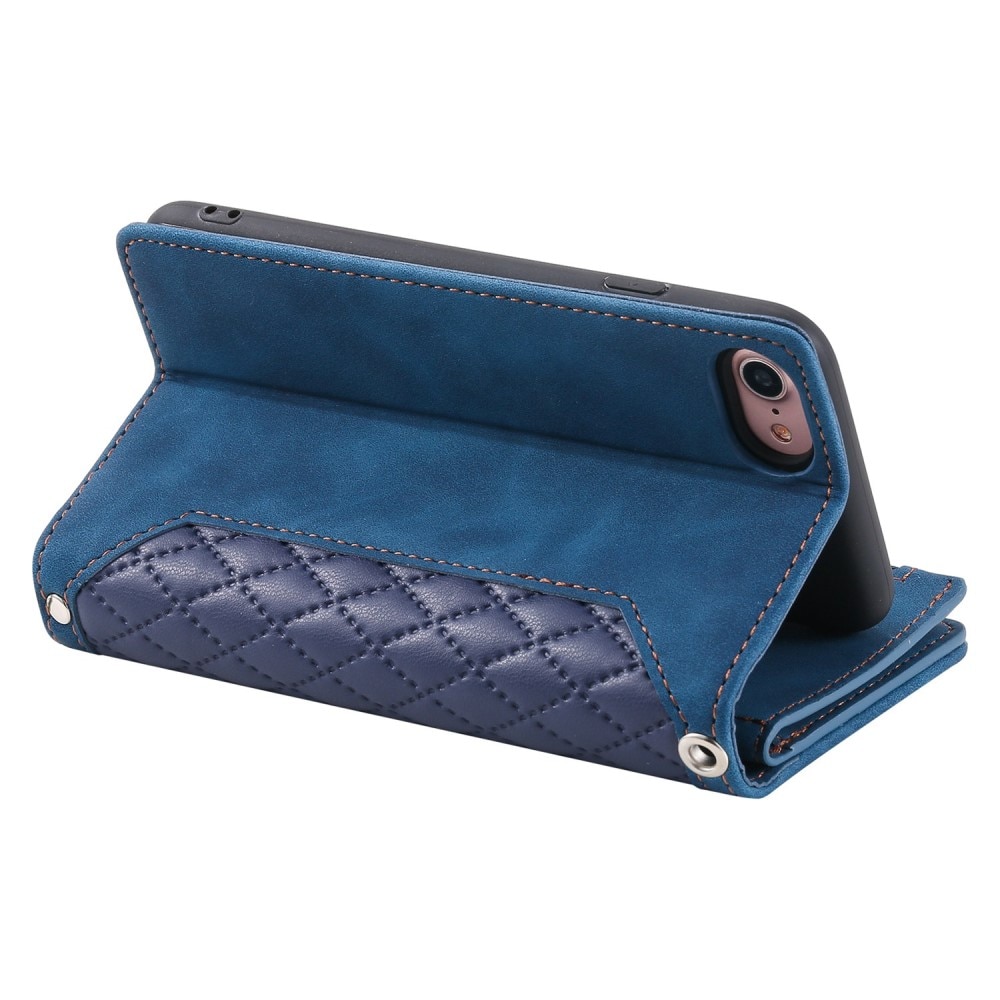 iPhone SE (2020) Portemonnee tas Quilted blauw