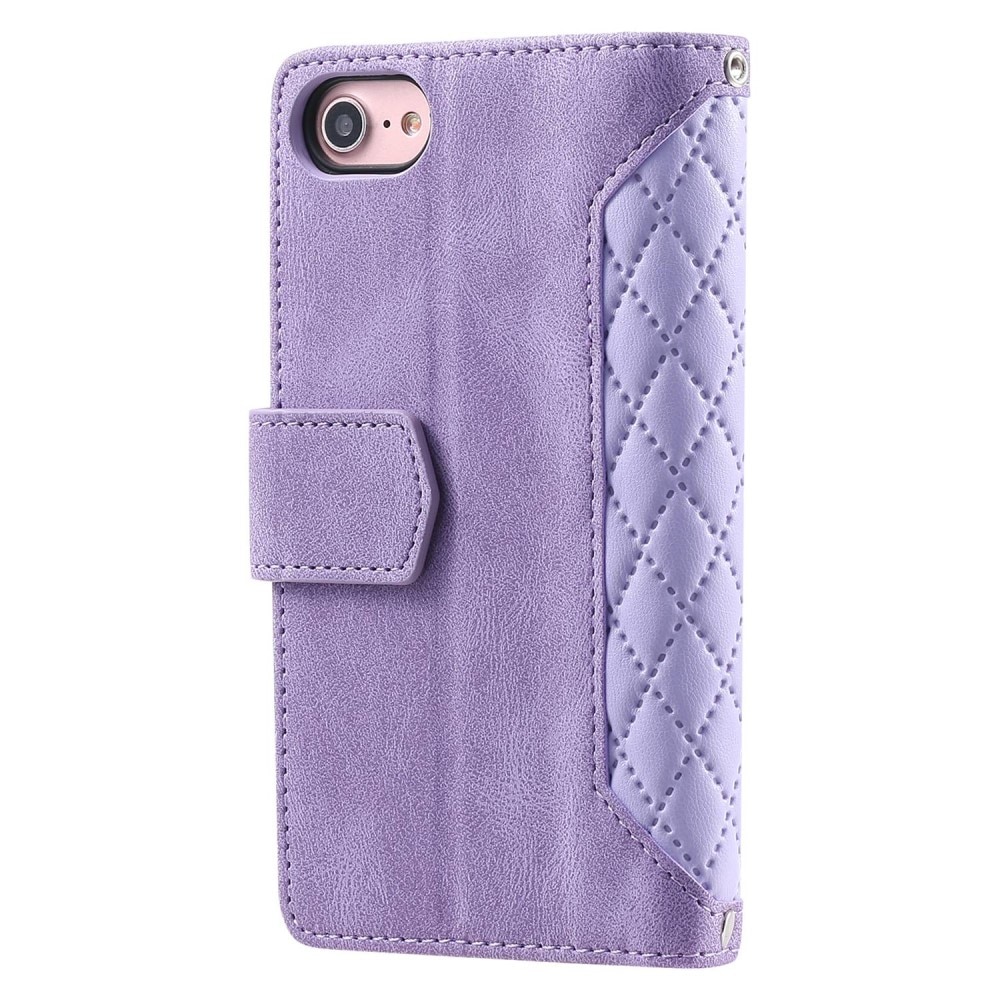 iPhone SE (2022) Portemonnee tas Quilted paars