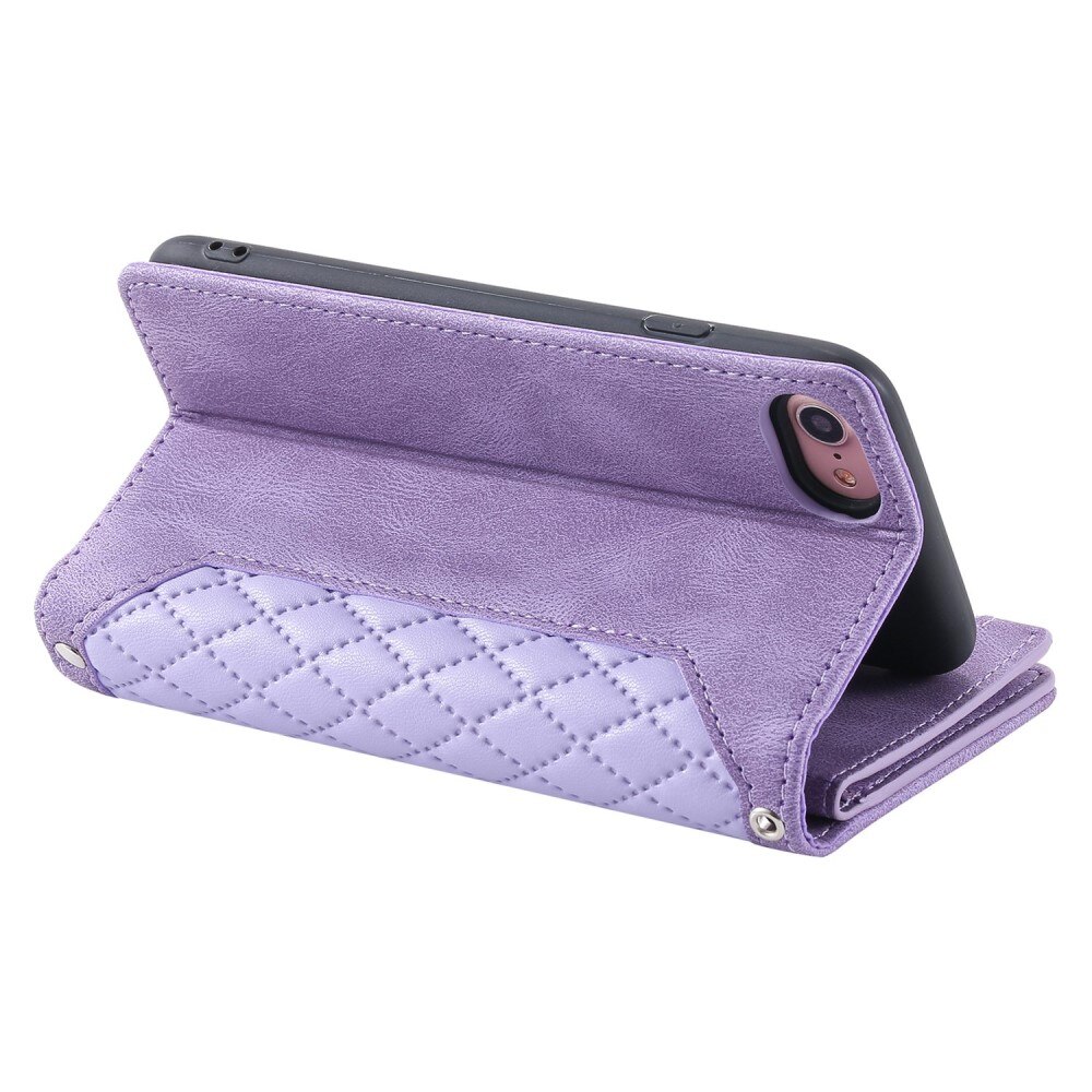 iPhone SE (2022) Portemonnee tas Quilted paars