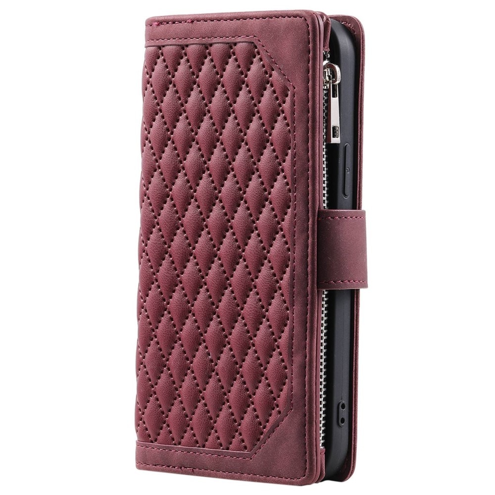 iPhone SE (2022) Portemonnee tas Quilted rood