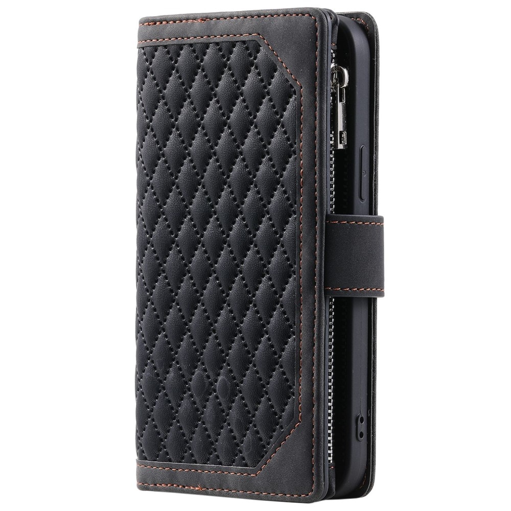 iPhone SE (2020) Portemonnee tas Quilted zwart