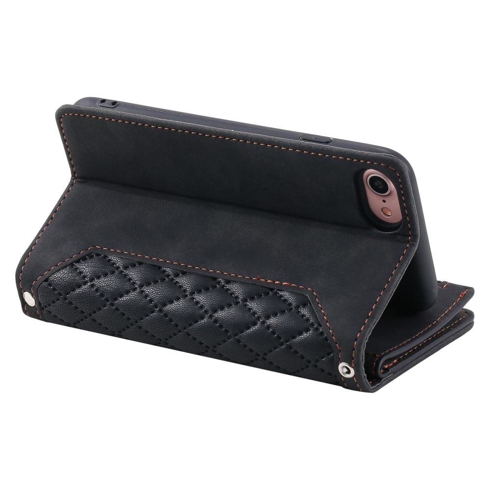 iPhone 7 Portemonnee tas Quilted zwart