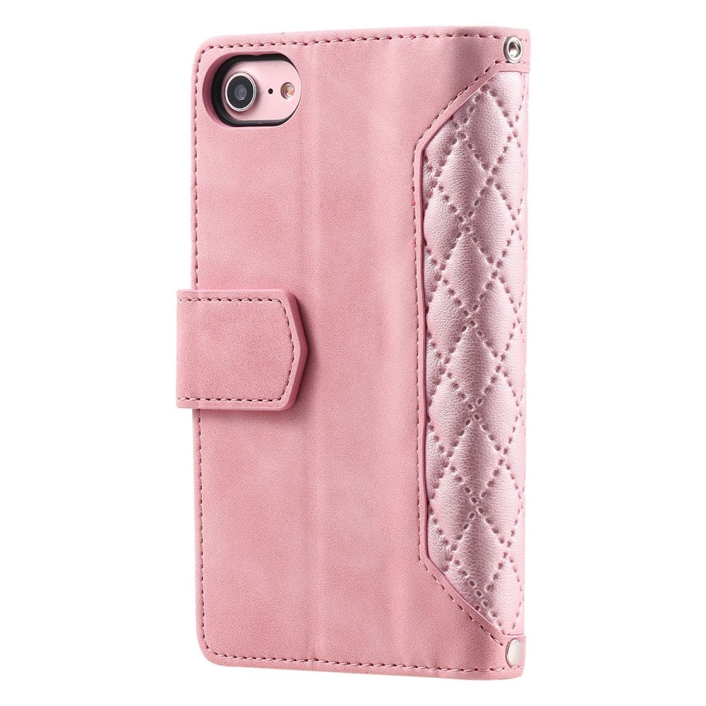 iPhone 8 Portemonnee tas Quilted roze