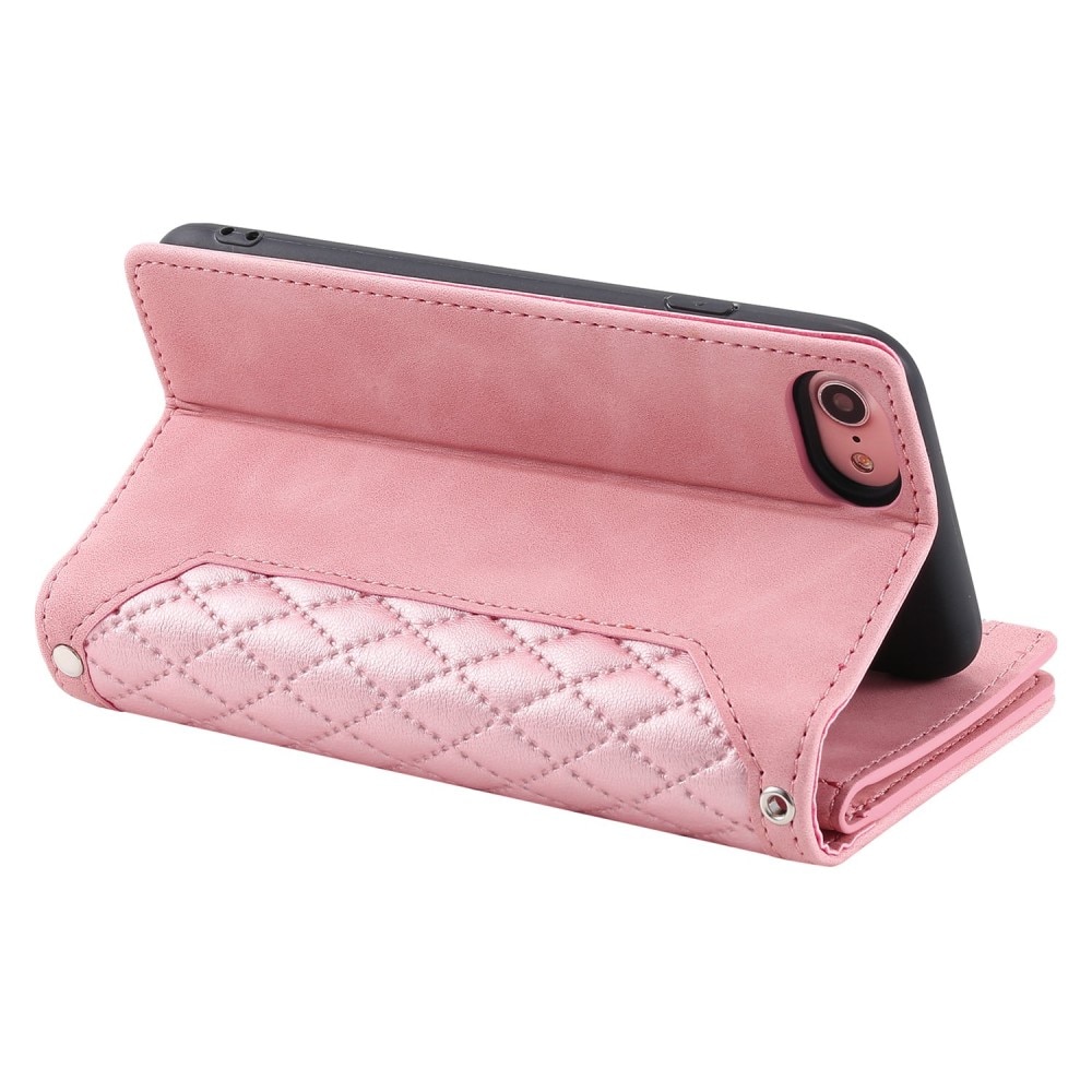 iPhone SE (2022) Portemonnee tas Quilted roze