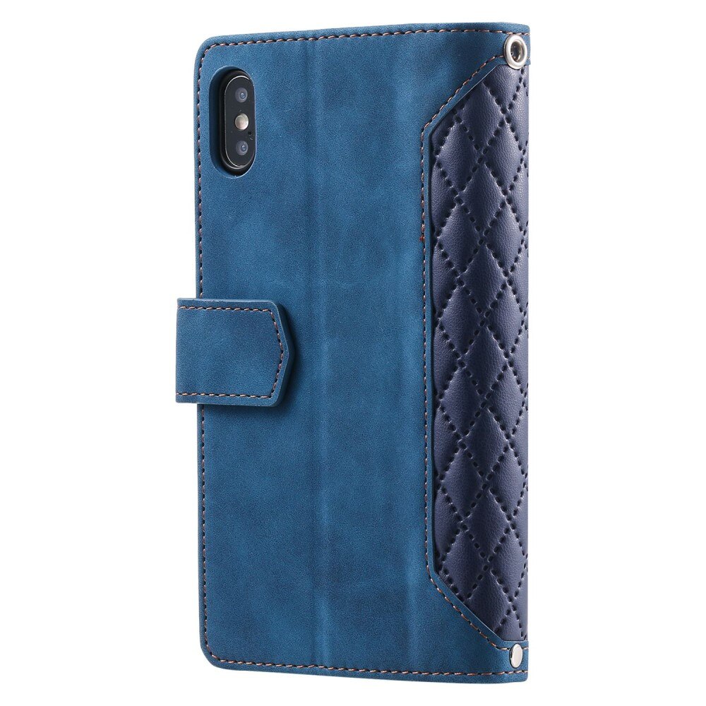 iPhone X/XS Portemonnee tas Quilted Blauw