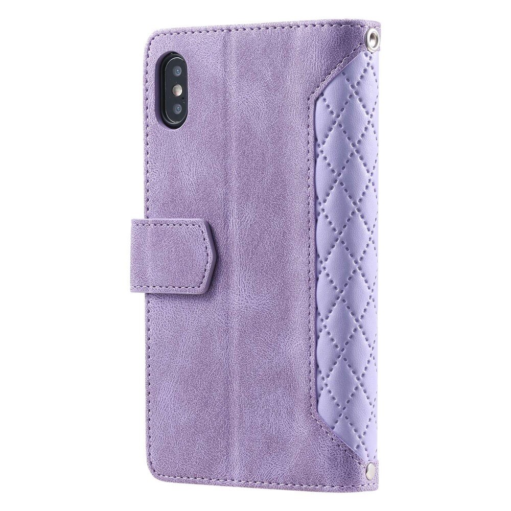 iPhone X/XS Portemonnee tas Quilted Paars