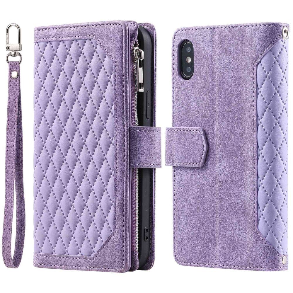 iPhone X/XS Portemonnee tas Quilted Paars