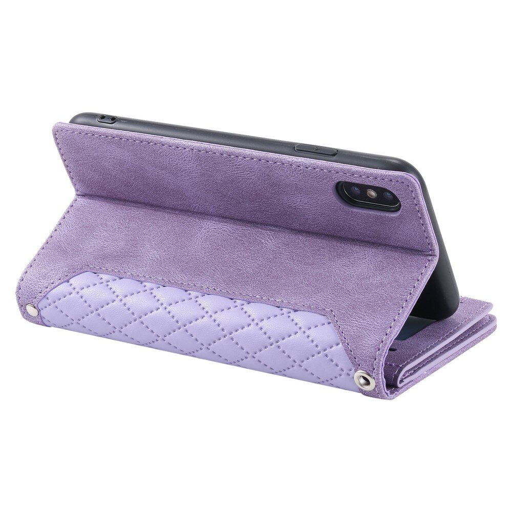 iPhone X/XS Portemonnee tas Quilted Paars