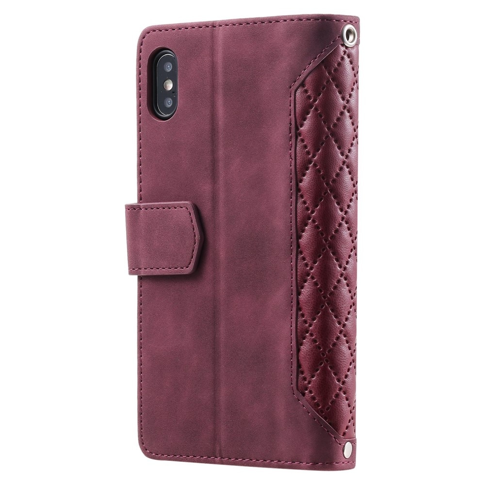 iPhone X/XS Portemonnee tas Quilted Rood
