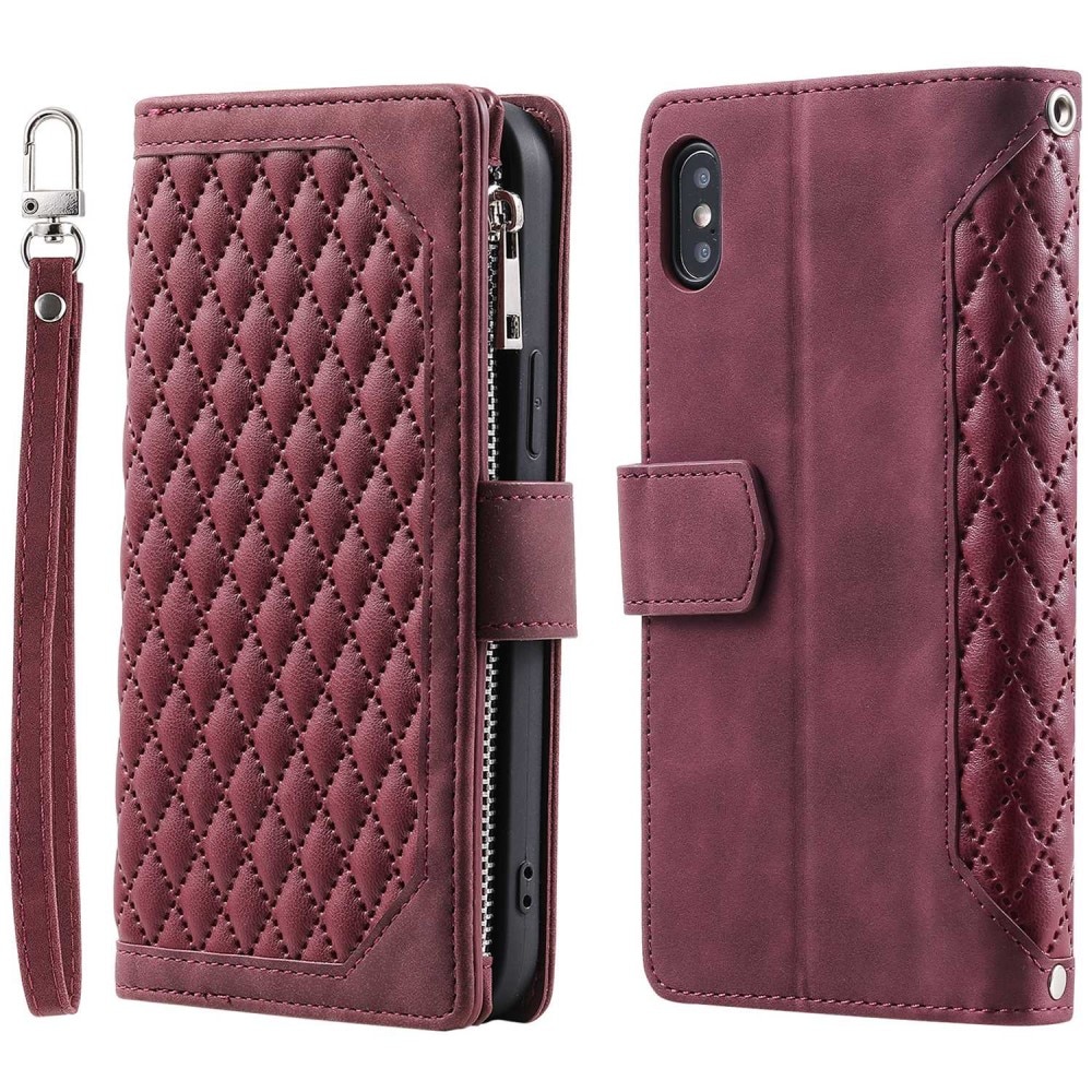 iPhone X/XS Portemonnee tas Quilted Rood