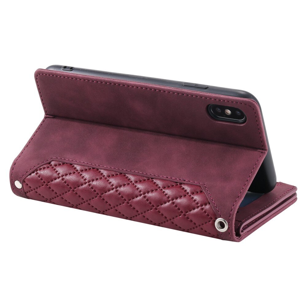 iPhone X/XS Portemonnee tas Quilted Rood