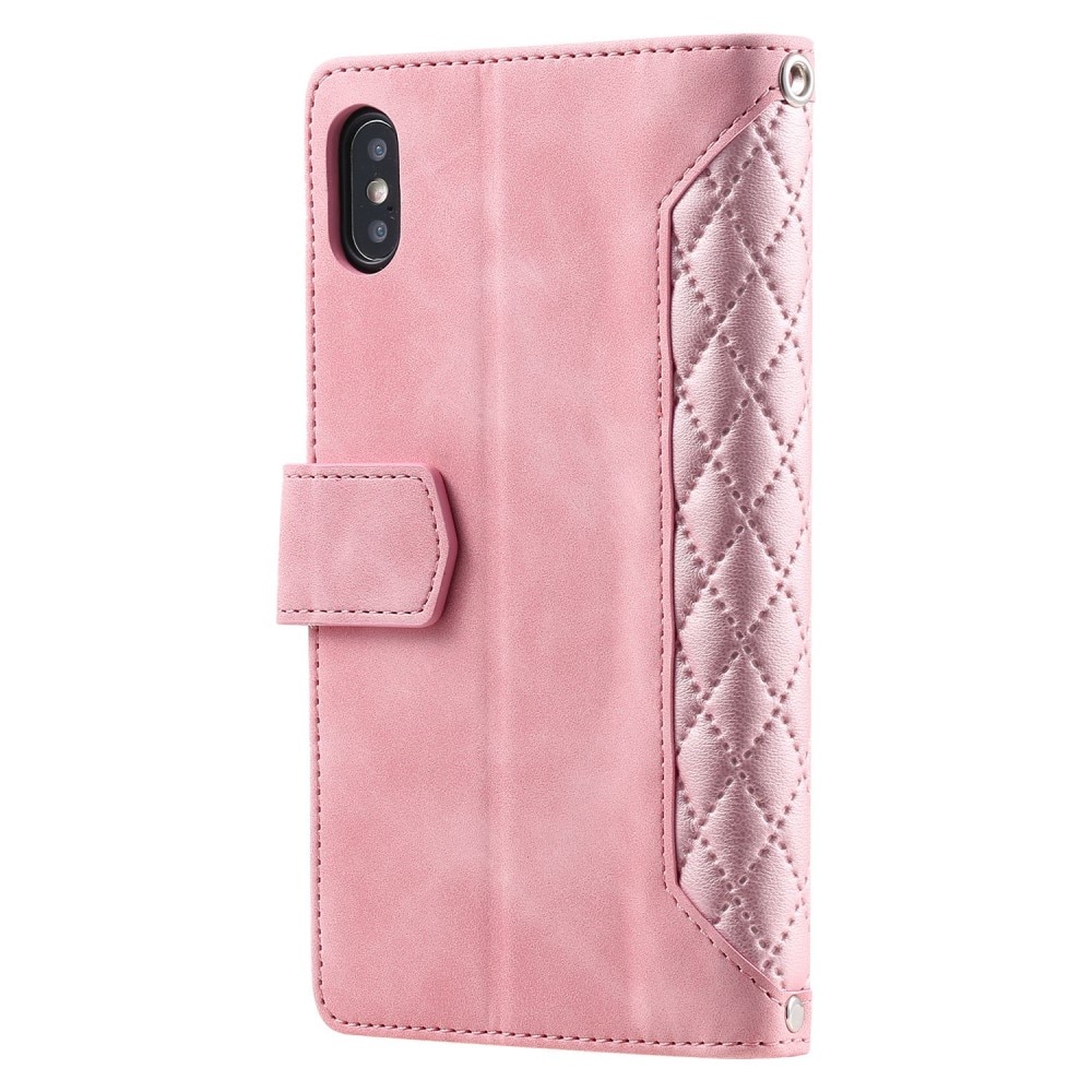 iPhone X/XS Portemonnee tas Quilted Roze