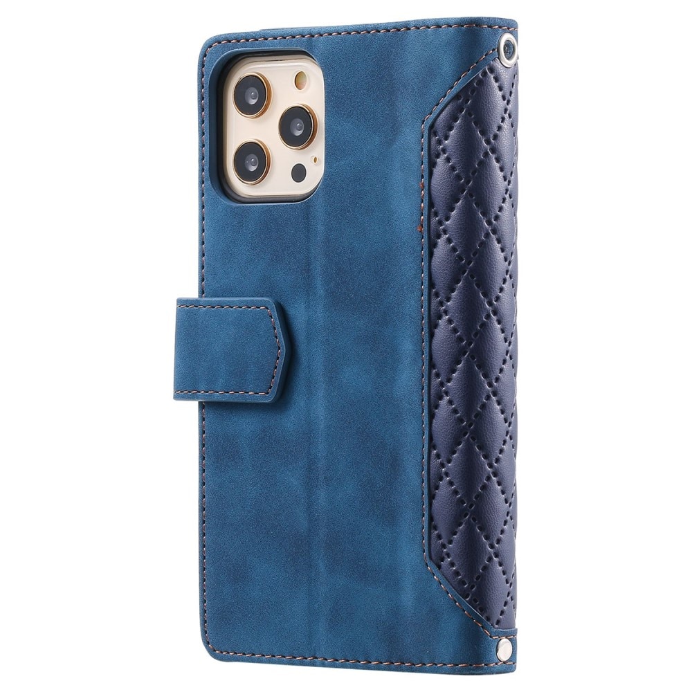 iPhone 11 Pro Portemonnee tas Quilted Blauw