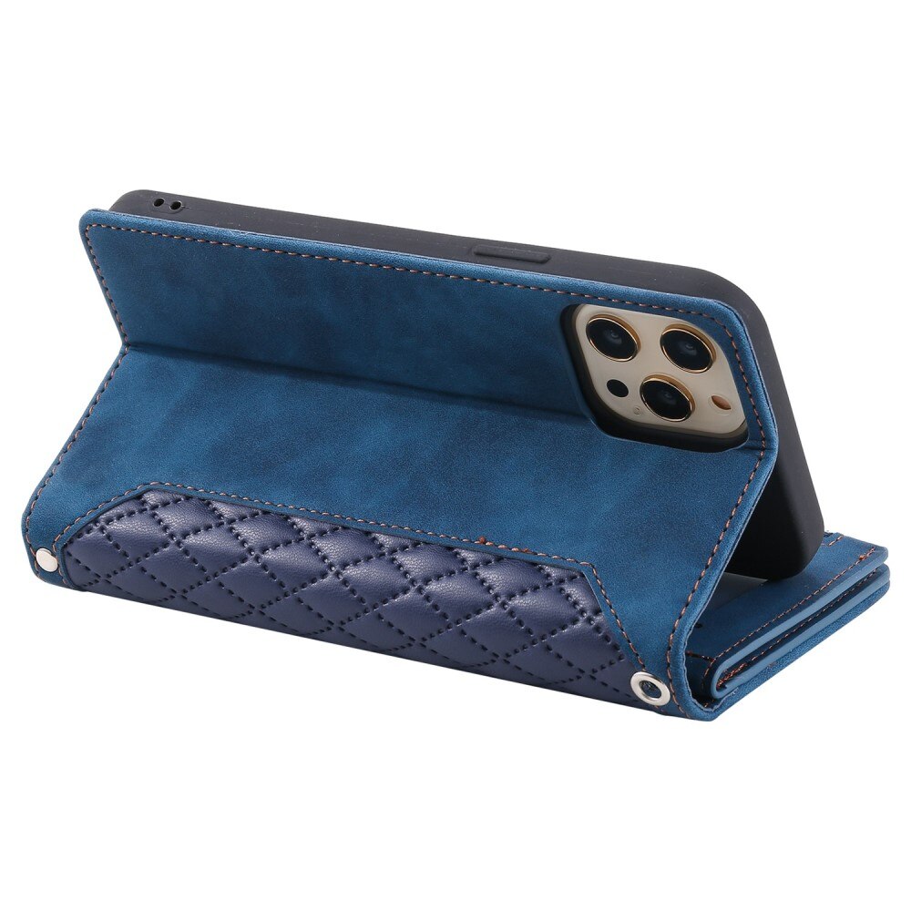 iPhone 11 Pro Portemonnee tas Quilted Blauw