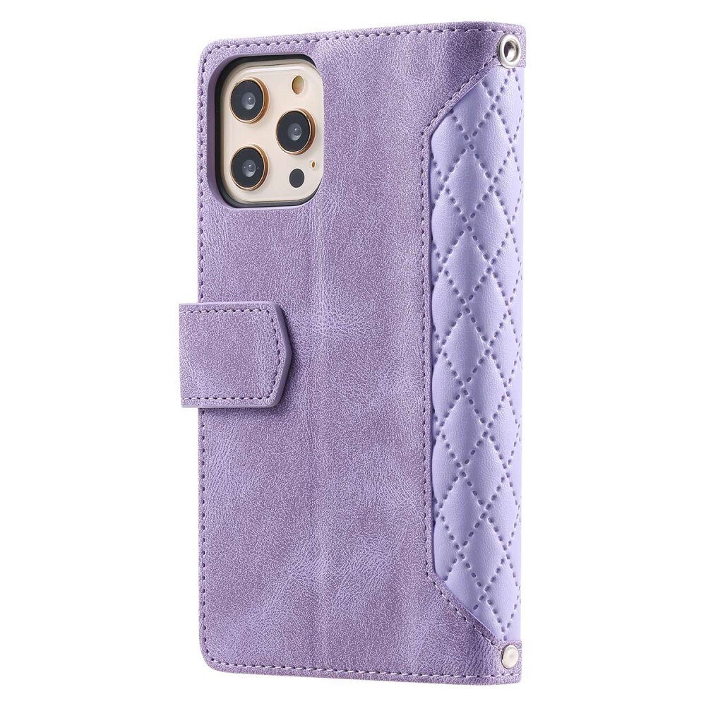 iPhone 11 Pro Portemonnee tas Quilted Paars