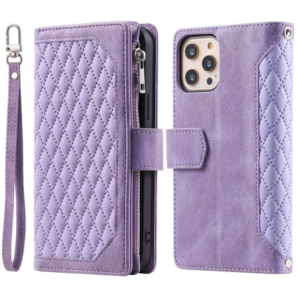 iPhone 11 Pro Portemonnee tas Quilted Paars