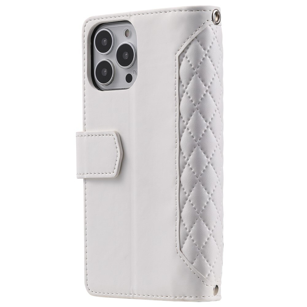 Apple iPhone 14 Pro Portemonnee tas Quilted Wit