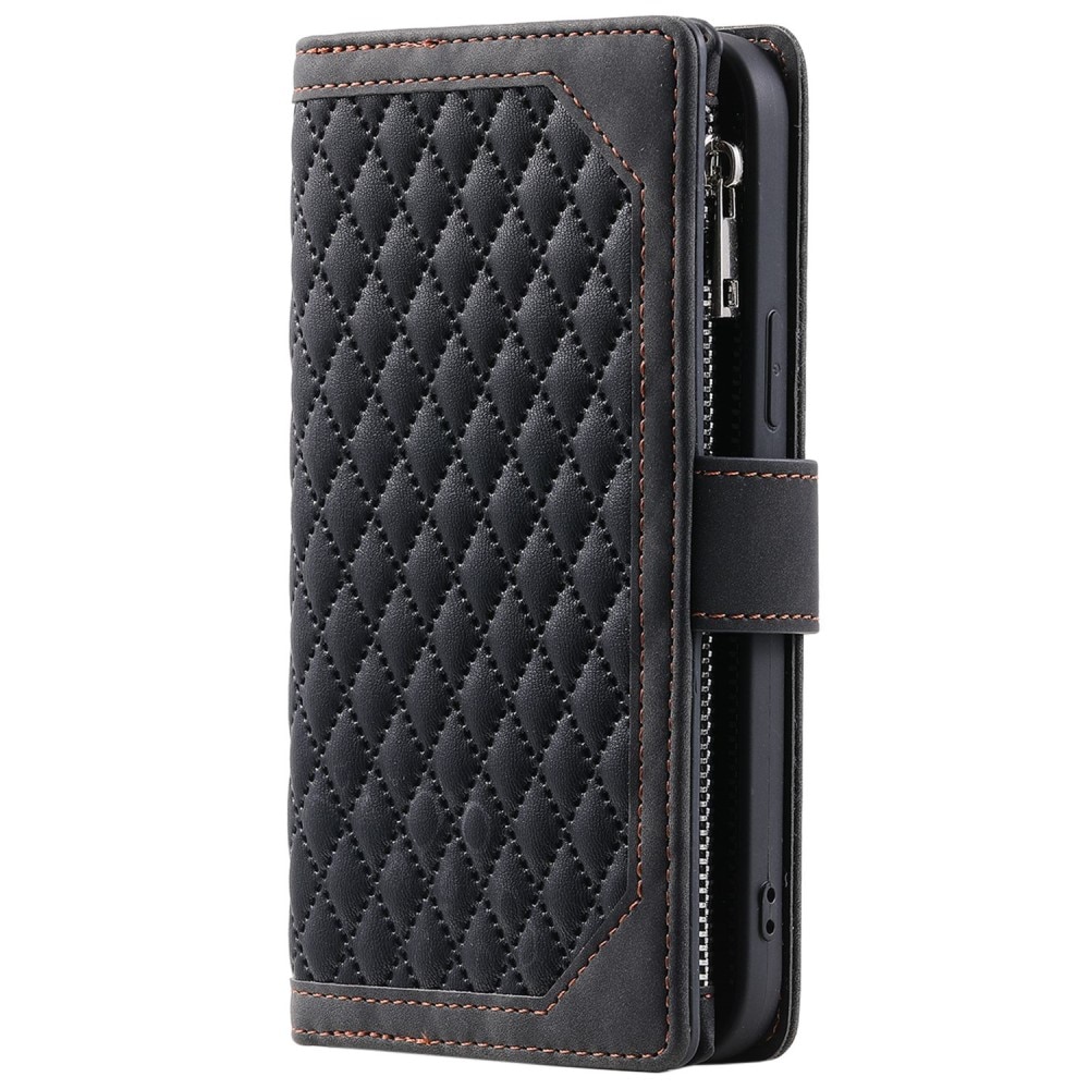 Apple iPhone 14 Plus Portemonnee tas Quilted Zwart