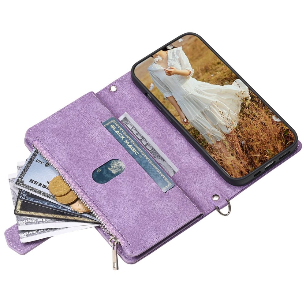 Apple iPhone 12/iPhone 12 Pro Portemonnee tas Quilted Paars