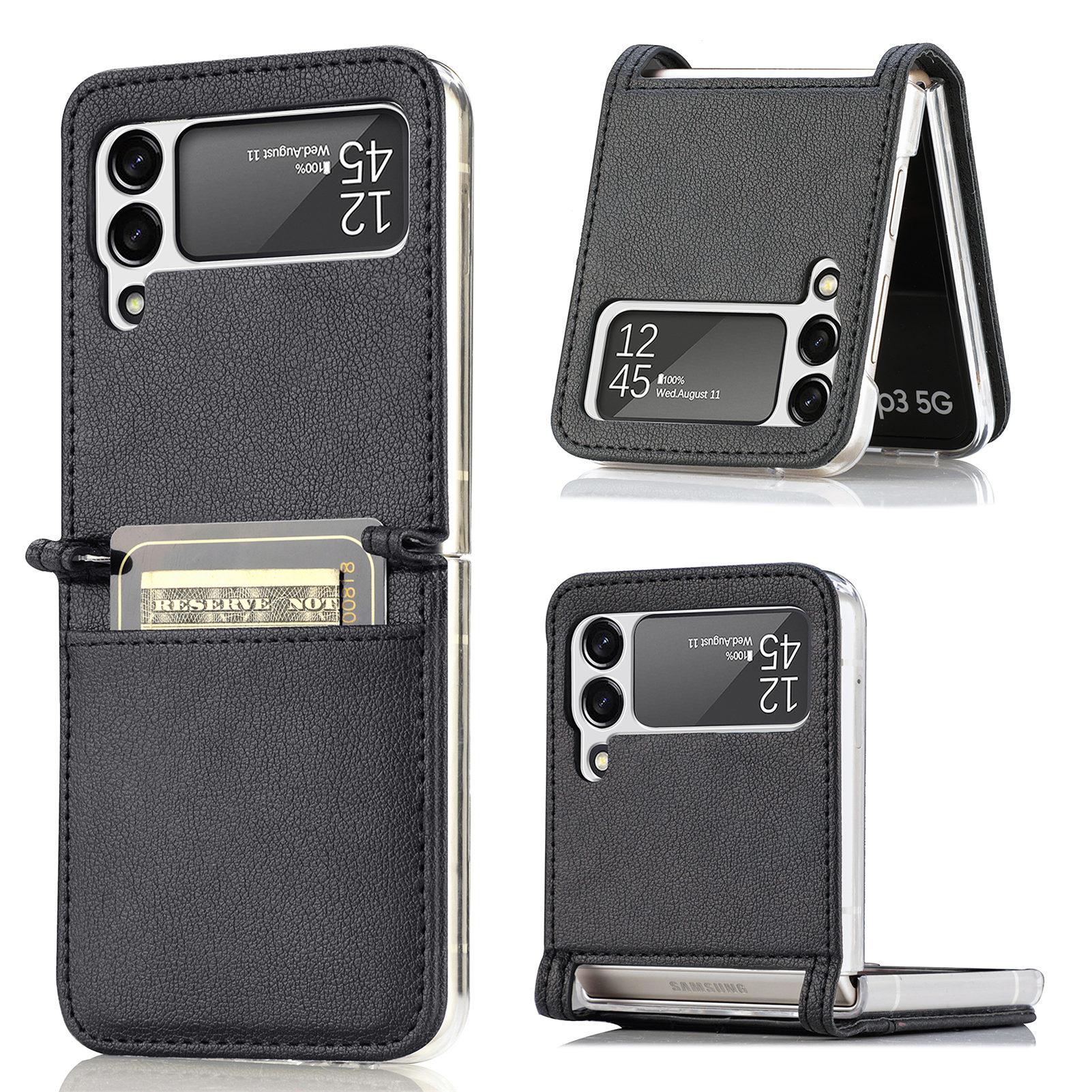 Slim Card Wallet Samsung Galaxy Z Flip 4 Zwart