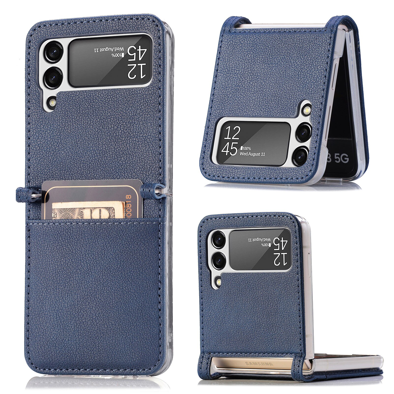 Slim Card Wallet Samsung Galaxy Z Flip 4 Blauw