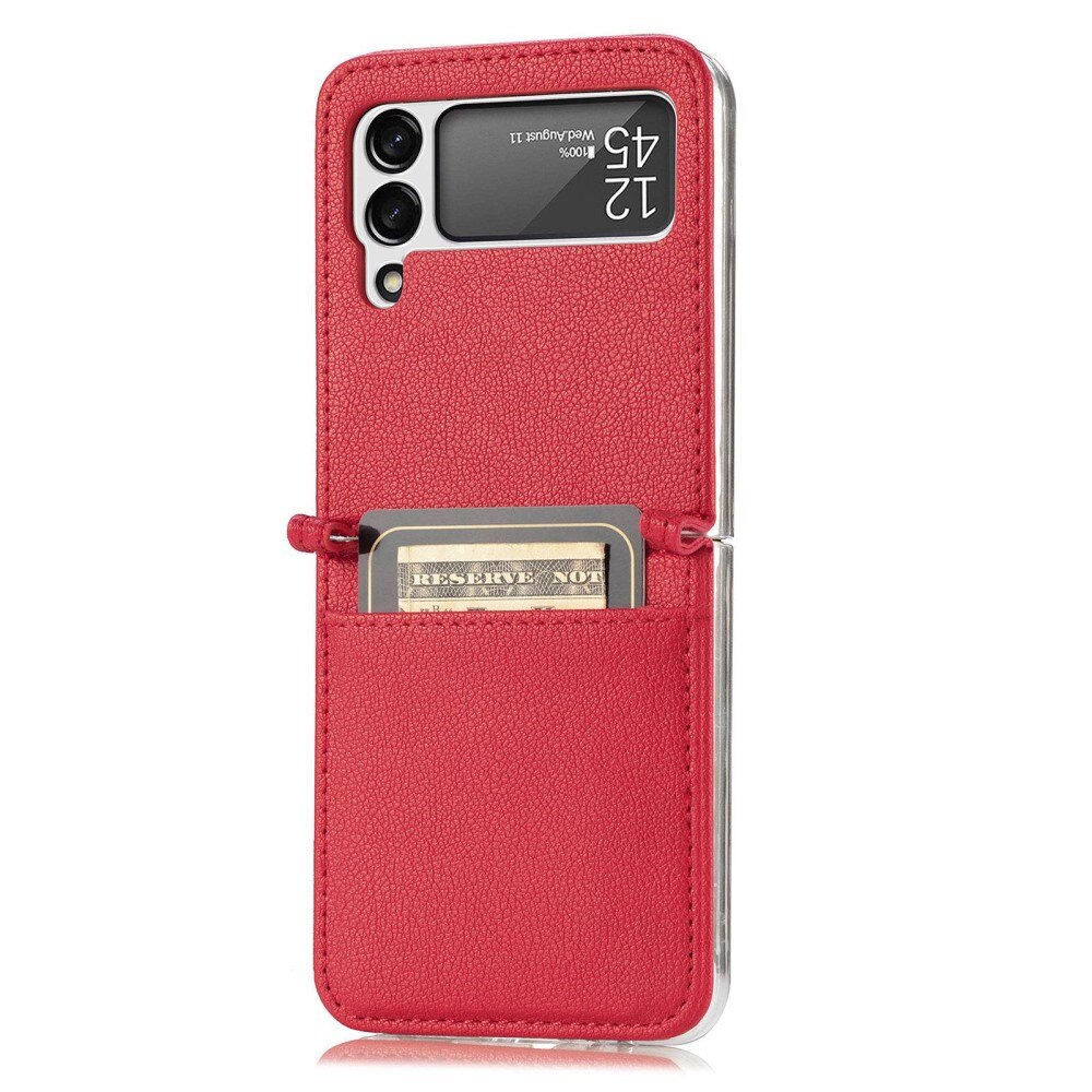 Slim Card Wallet Samsung Galaxy Z Flip 4 Rood