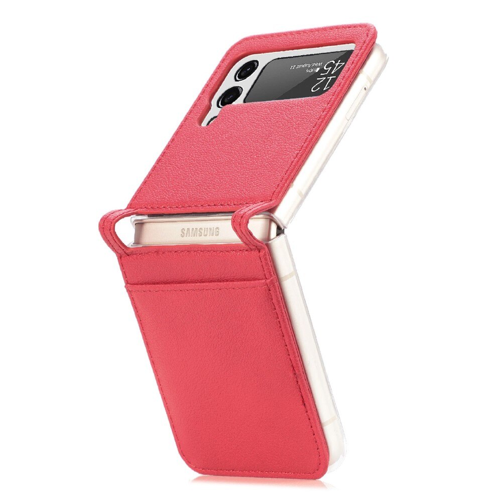 Slim Card Wallet Samsung Galaxy Z Flip 4 Rood