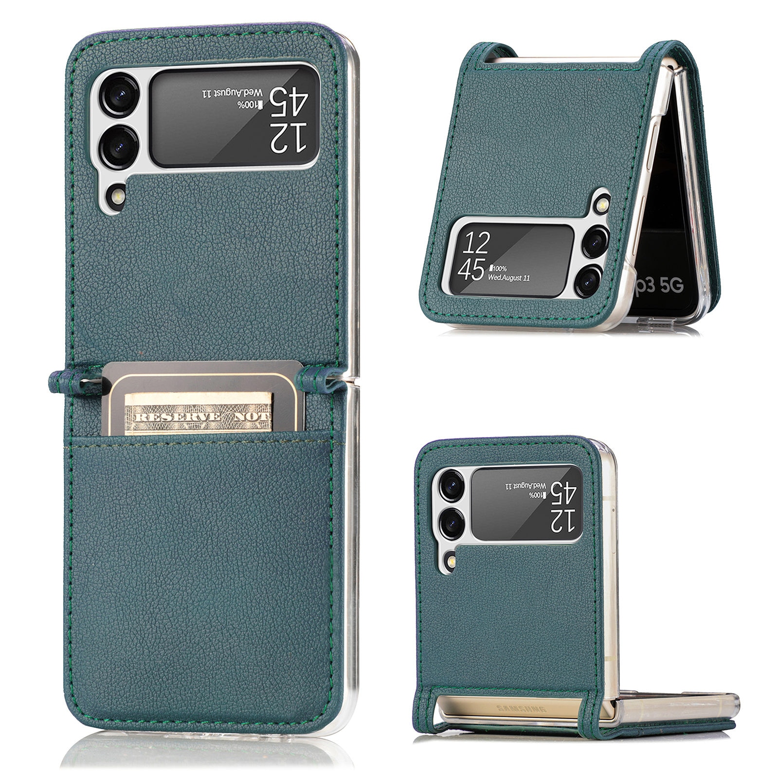 Slim Card Wallet Samsung Galaxy Z Flip 4 Groen