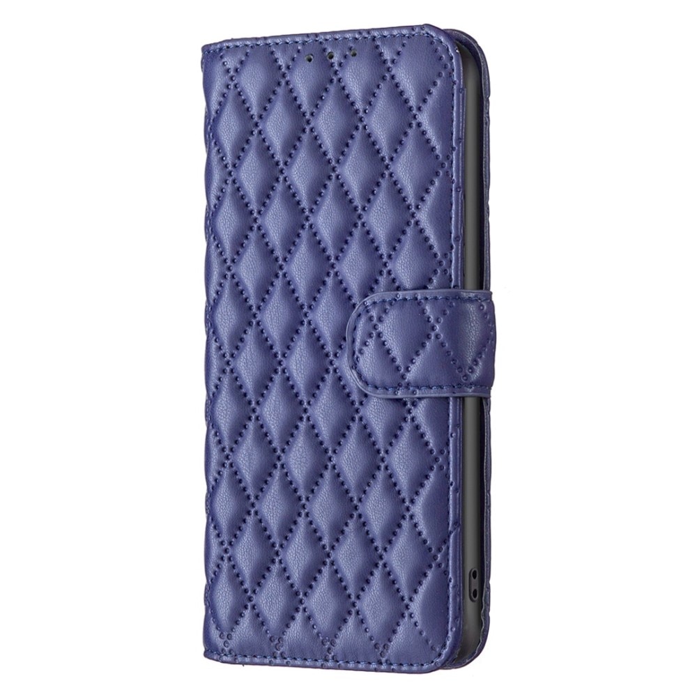 iPhone 12/12 Pro Portemonnee hoesje Quilted Blauw