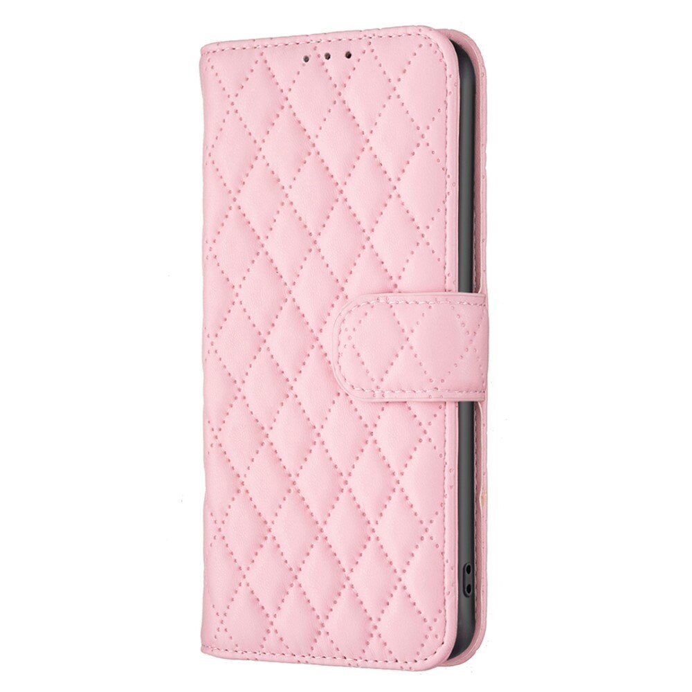 iPhone 12/12 Pro Portemonnee hoesje Quilted Roze