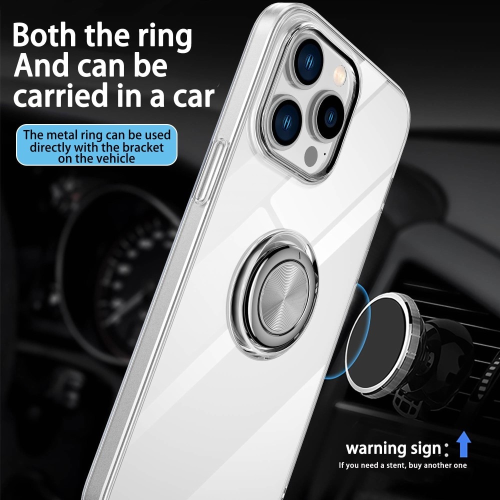 iPhone 14 Pro TPU hoesje Finger Ring Kickstand transparant