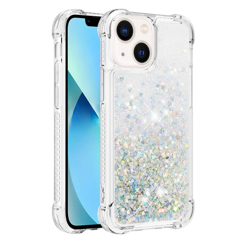 iPhone 14 Glitter Powder TPU Case Zilver