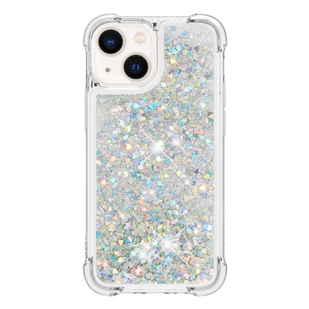 iPhone 14 Glitter Powder TPU Case Zilver