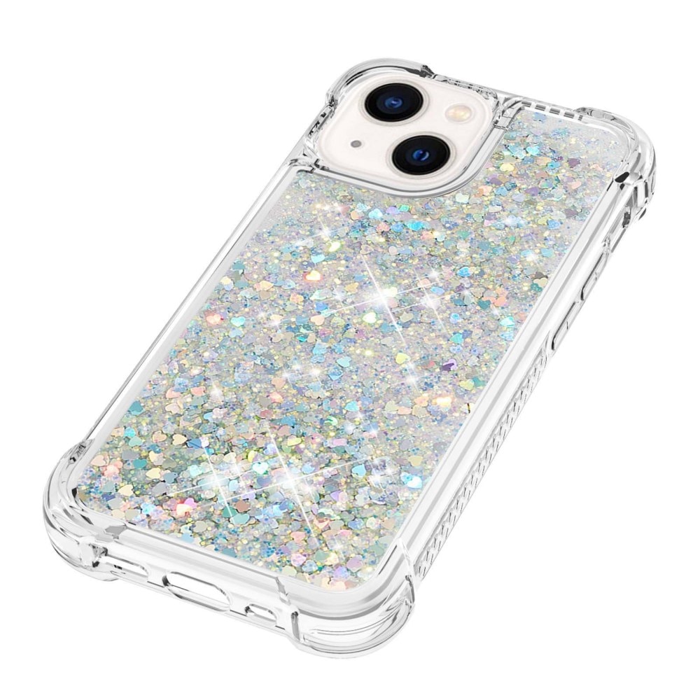 iPhone 14 Glitter Powder TPU Case Zilver