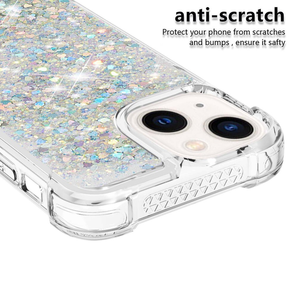 iPhone 14 Glitter Powder TPU Case Zilver