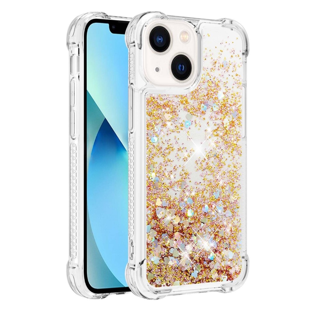 iPhone 14 Glitter Powder TPU Case Goud