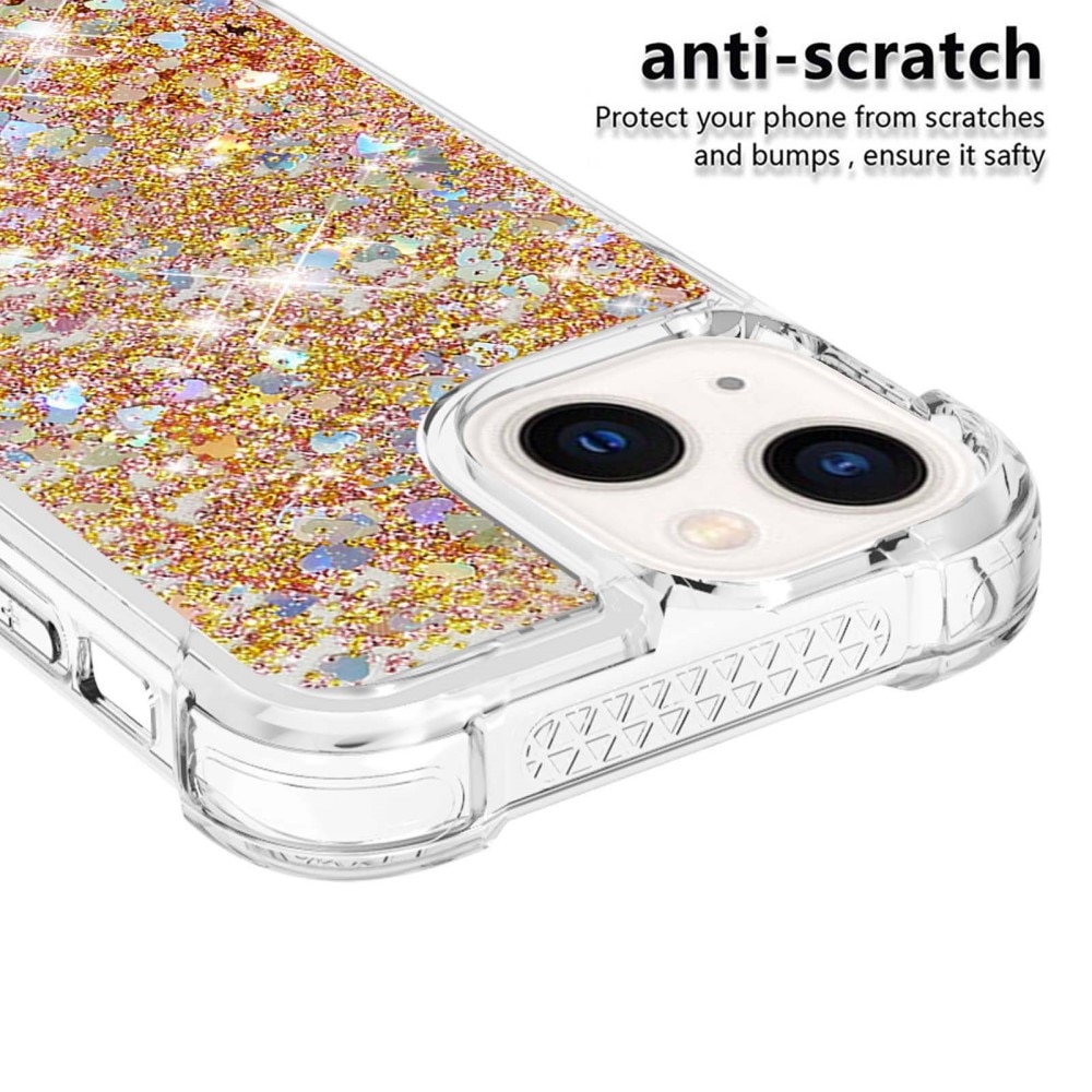 iPhone 14 Glitter Powder TPU Case Goud