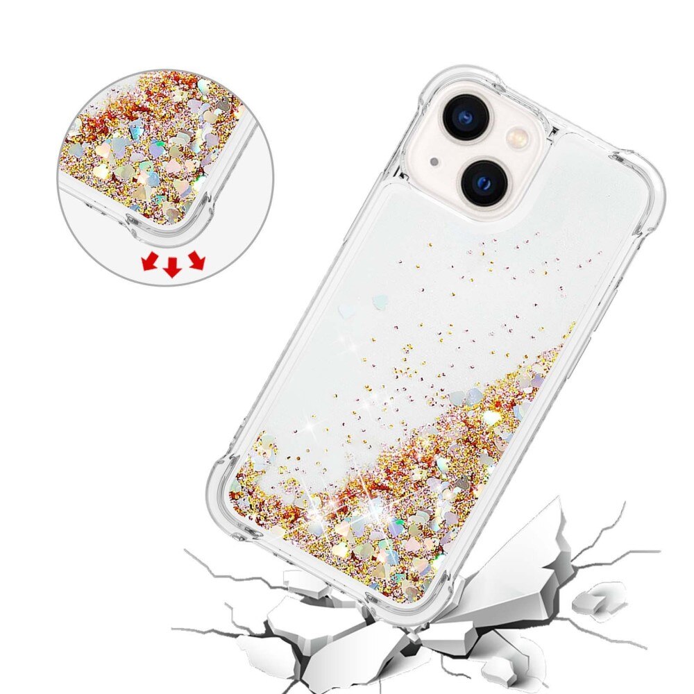 iPhone 14 Glitter Powder TPU Case Goud