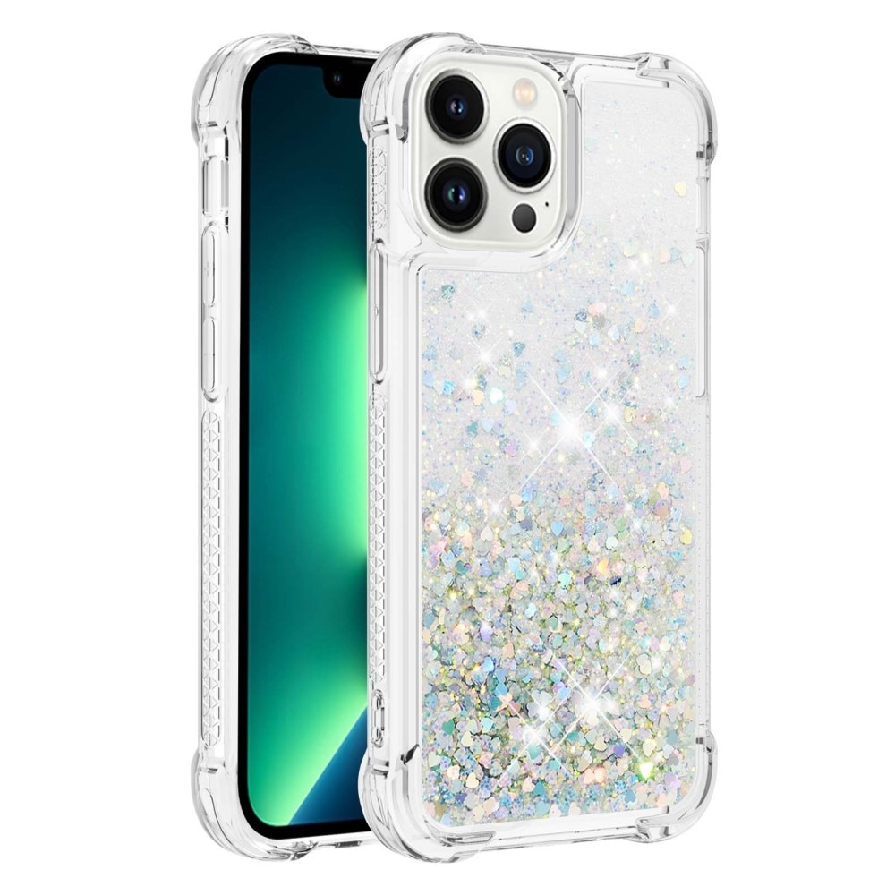 iPhone 14 Pro Glitter Powder TPU Case Zilver