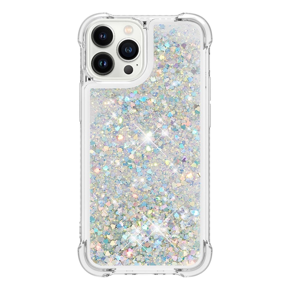 iPhone 14 Pro Glitter Powder TPU Case Zilver