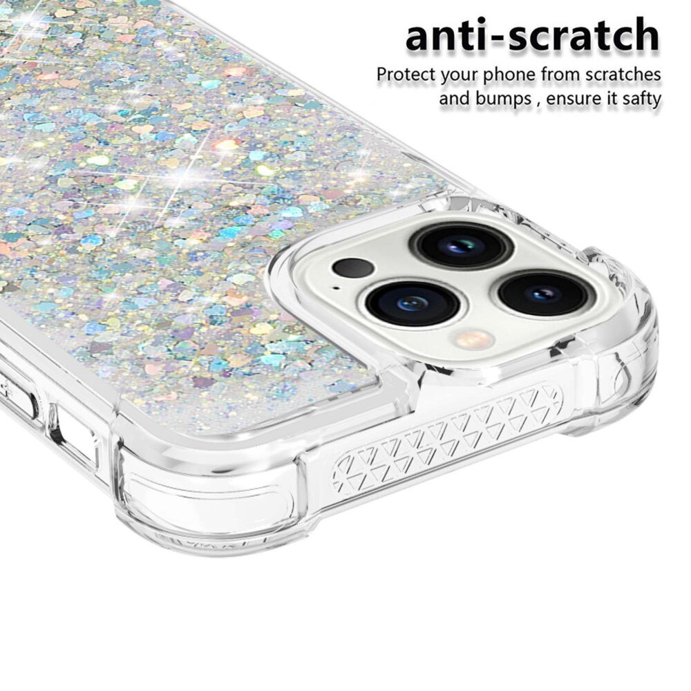 iPhone 14 Pro Glitter Powder TPU Case Zilver