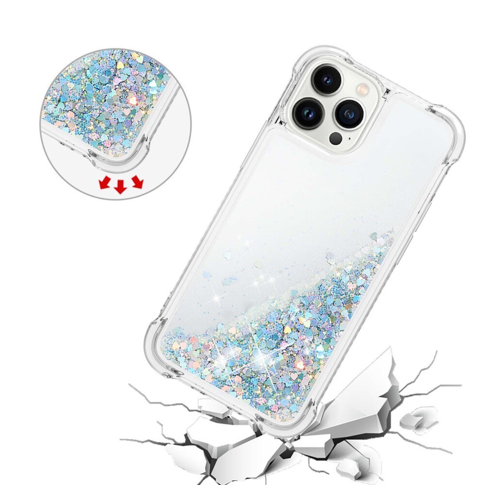 iPhone 14 Pro Glitter Powder TPU Case Zilver